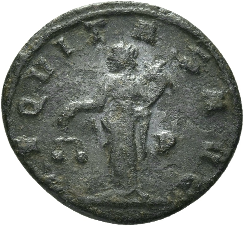RIC V Tacitus 181 Tacitus reverse, Aequitas, draped, standing left, holding scales in right hand and cornucopiae in left hand