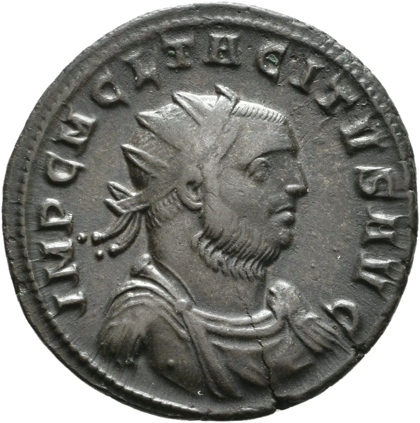 RIC V Tacitus 195 Tacitus obverse, Bust of Tacitus, radiate, draped, cuirassed, right