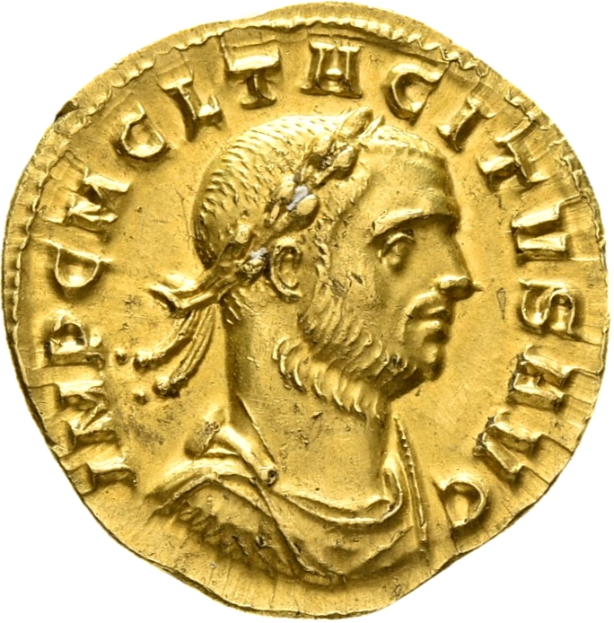 RIC V Tacitus 205 Tacitus obverse, Bust of Tacitus, radiate, draped, cuirassed, right