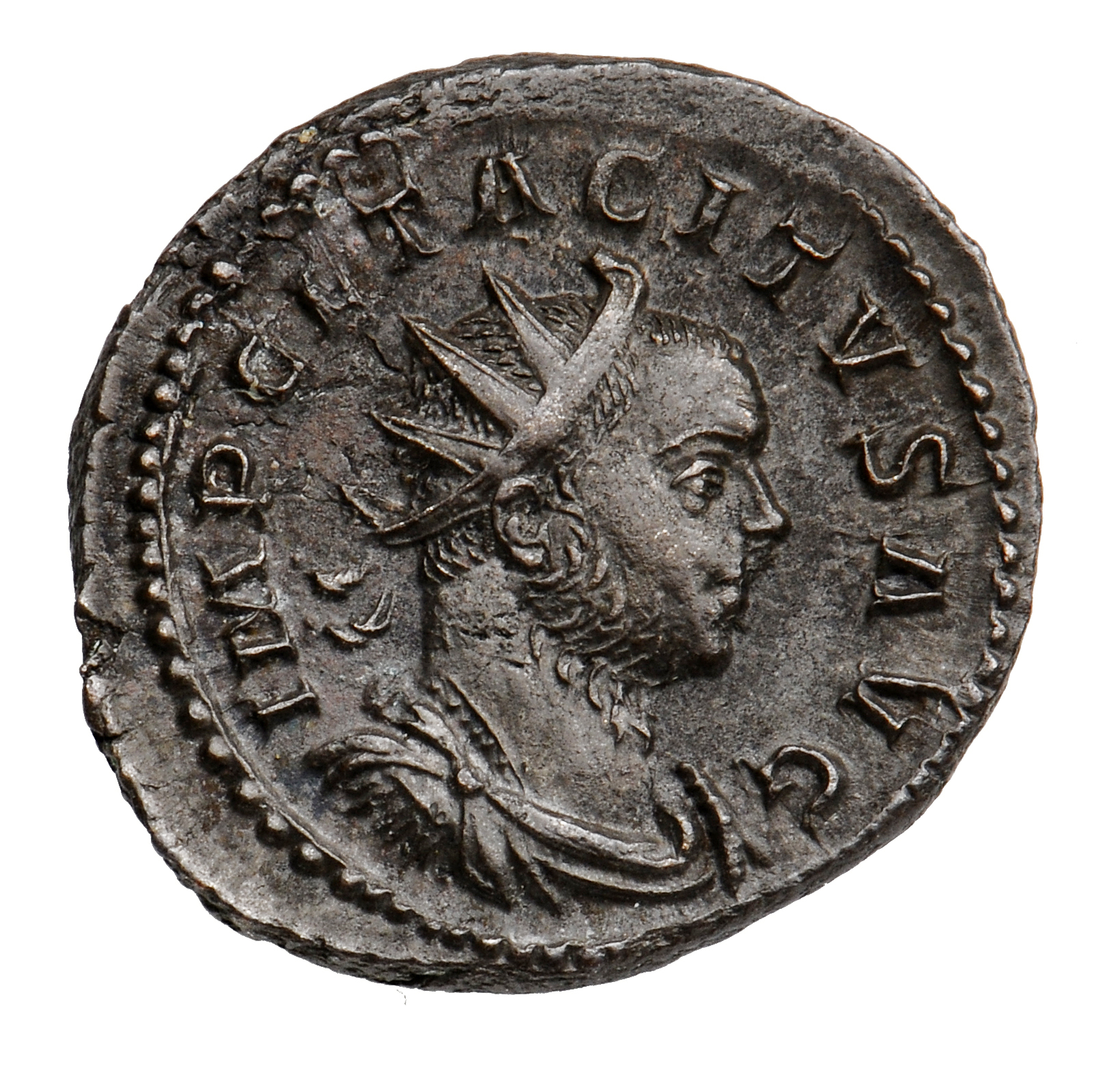 RIC V Tacitus 27 Tacitus obverse, Bust of Tacitus, radiate, draped, cuirassed, right or bust of Tacitus, radiate, cuirasse...
