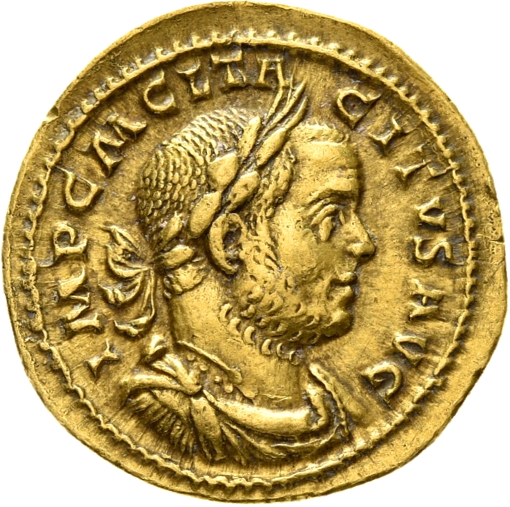 RIC V Tacitus 3 Tacitus obverse, Bust of Tacitus, laureate, draped, cuirassed, right or bust of Tacitus, laureate, cuirass...