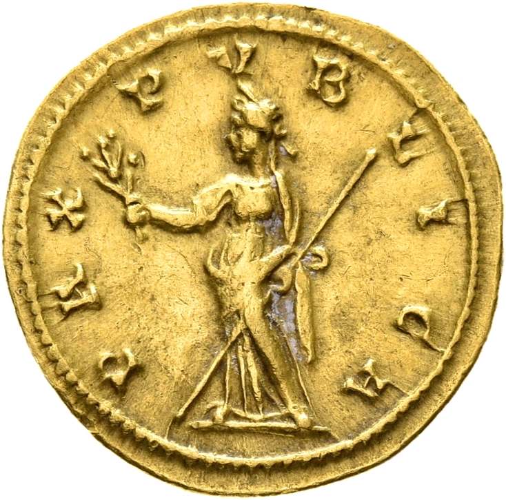 RIC V Tacitus 3 Tacitus reverse, Pax, draped, standing left, holding olive-branch in right hand and sceptre in left hand
