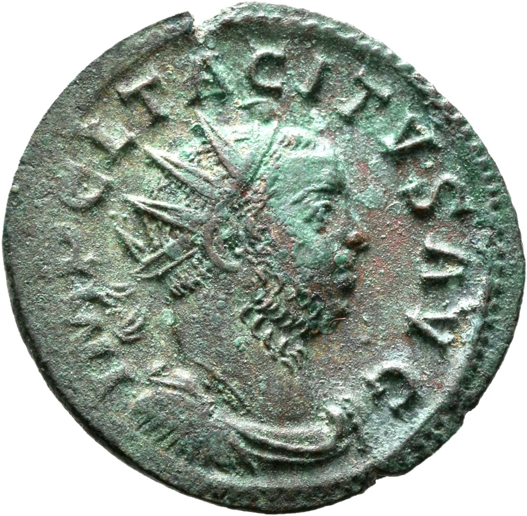 RIC V Tacitus 30 Tacitus obverse, Bust of Tacitus, radiate, draped, cuirassed, right