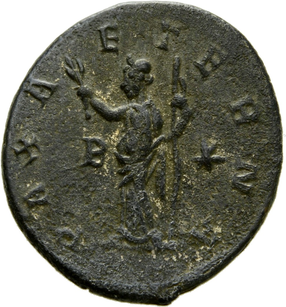 RIC V Tacitus 33 Tacitus reverse, Pax, draped, standing left, holding olive-branch in right hand and sceptre in left hand