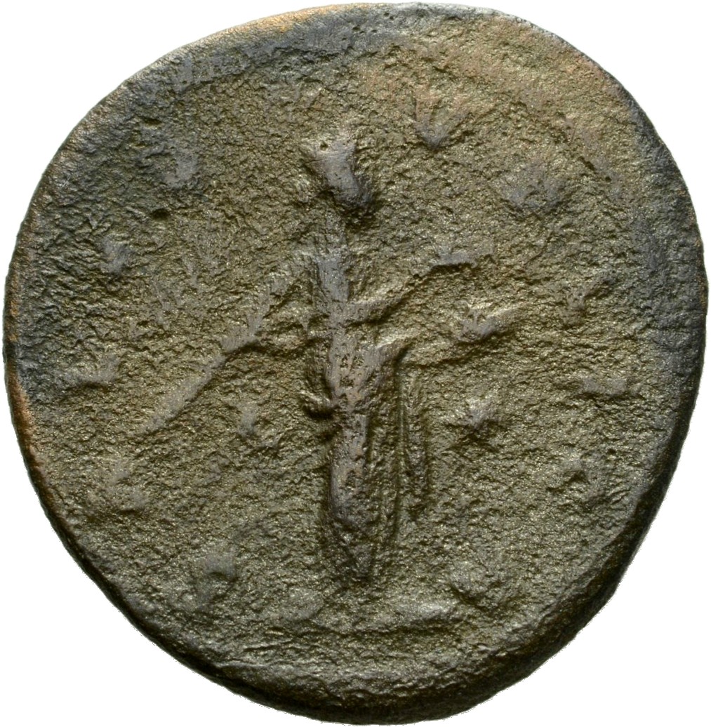 RIC V Tacitus 58 Tacitus reverse, Salus, draped, standing right, feeding out of patera held in left hand serpent held in arms