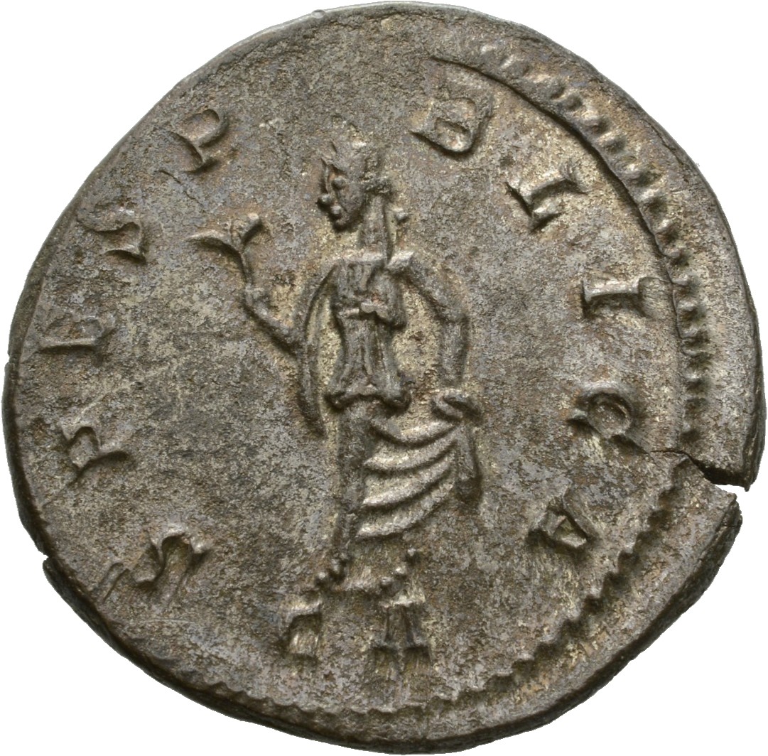RIC V Tacitus 61 Tacitus reverse, Spes, draped, walking left, holding flower in right hand and raising robe with left hand