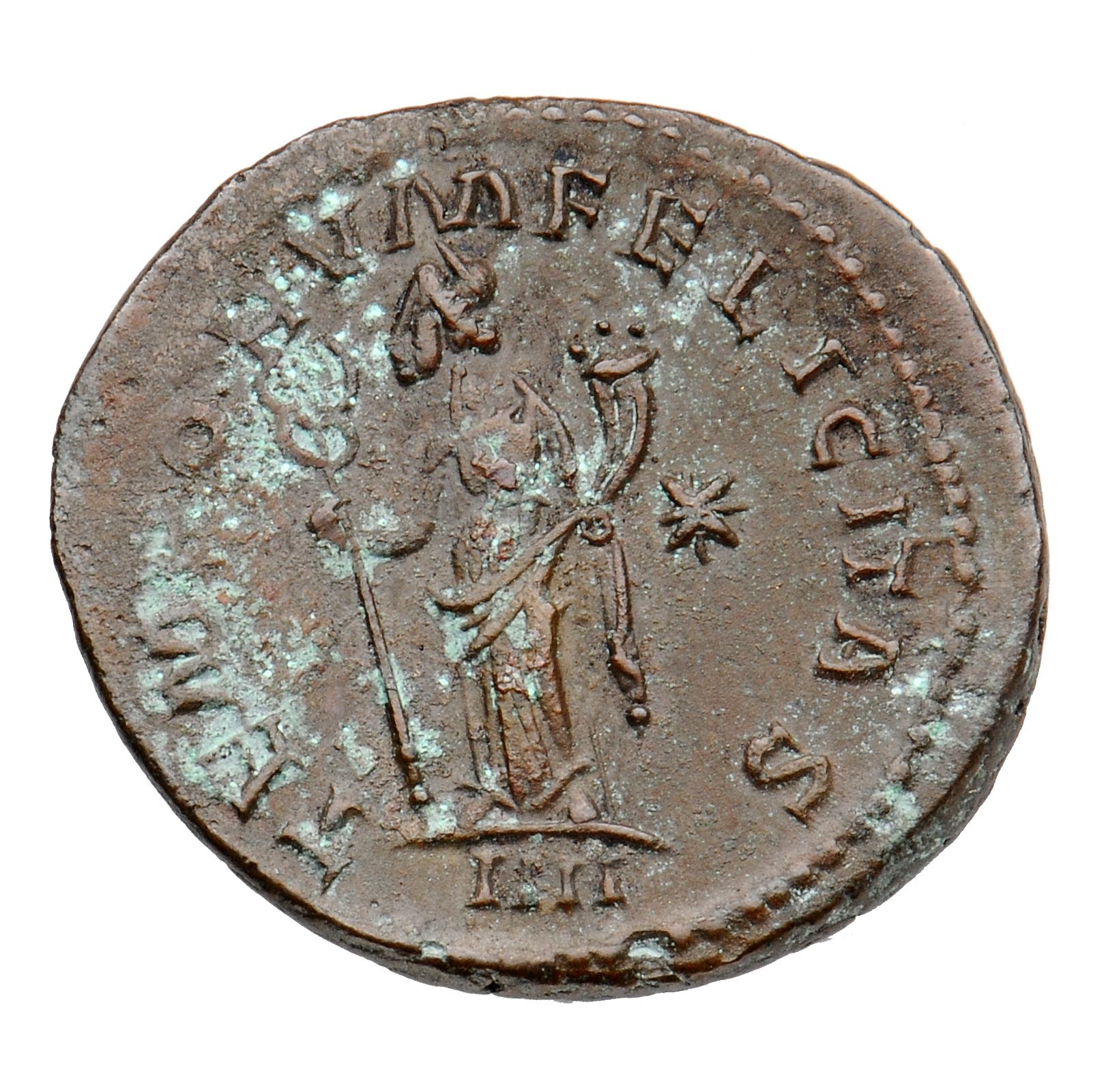 RIC V Tacitus 63 Tacitus reverse, Felicitas, draped, standing left, holding caduceus in right hand and cornucopiae in left...
