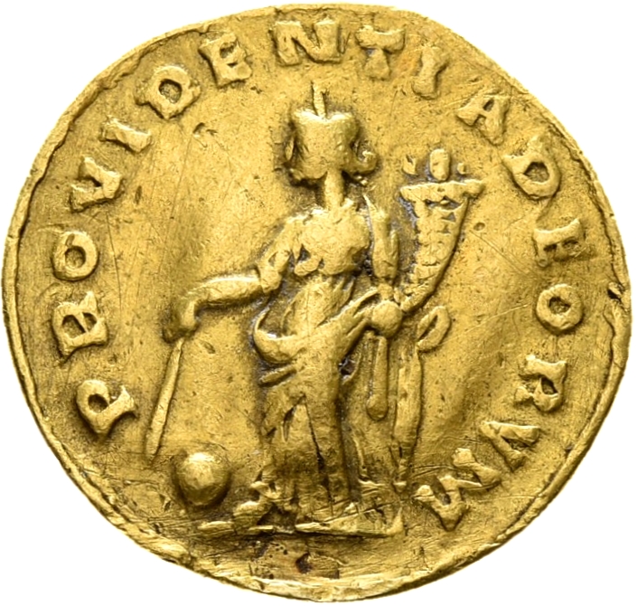 RIC V Tacitus 8 Tacitus reverse, Providentia, draped, standing left, holding baton in right hand and cornucopiae in left h...