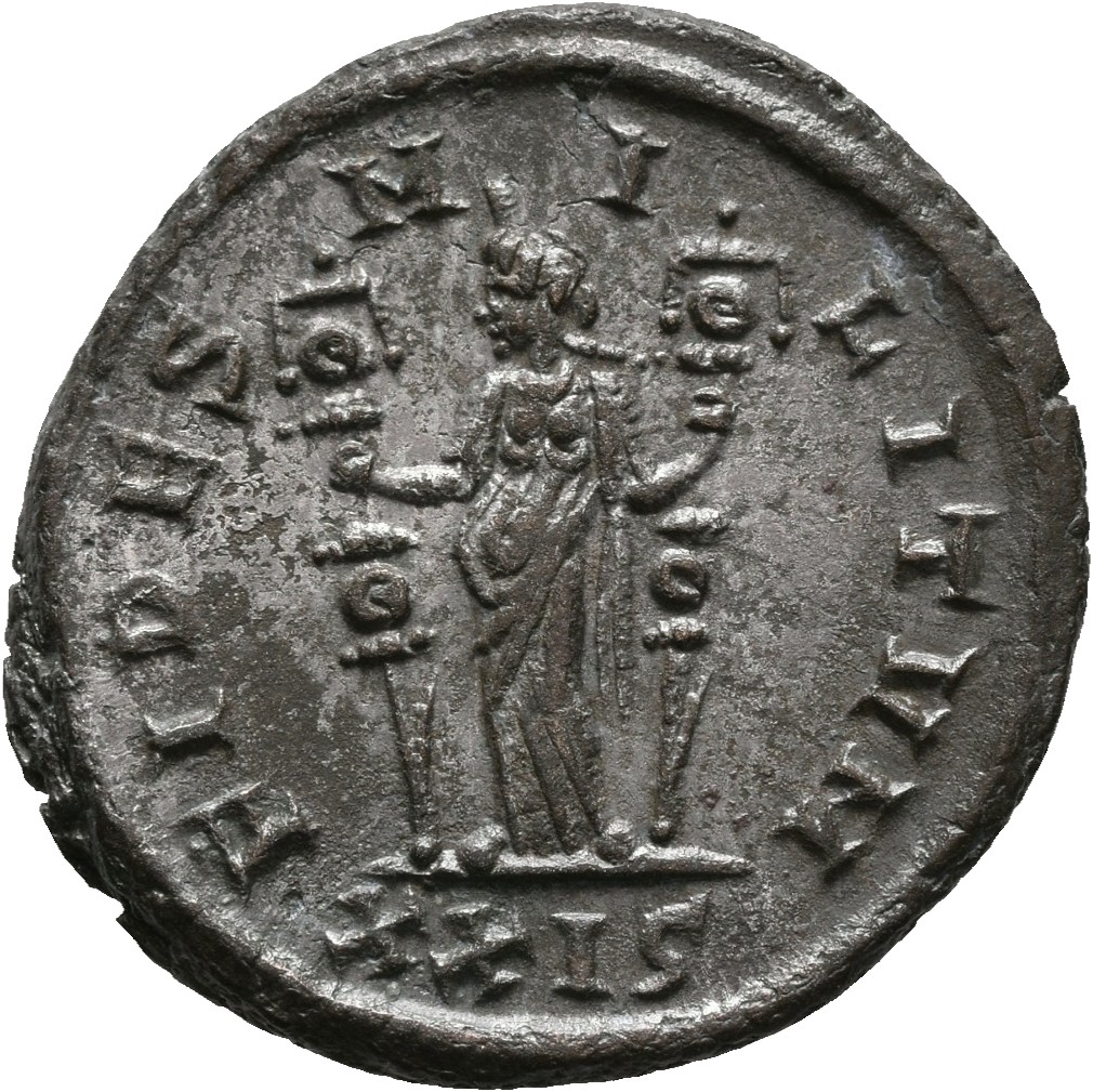 RIC V Tacitus 87 Tacitus reverse — Fides, draped, standing left, holding ensign in each hand