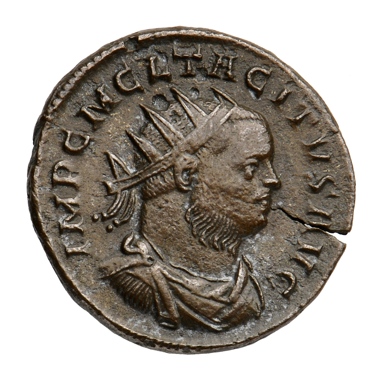 RIC V Tacitus 93 Tacitus obverse, Bust of Tacitus, radiate, draped, cuirassed, right or bust of Tacitus, radiate, cuirasse...