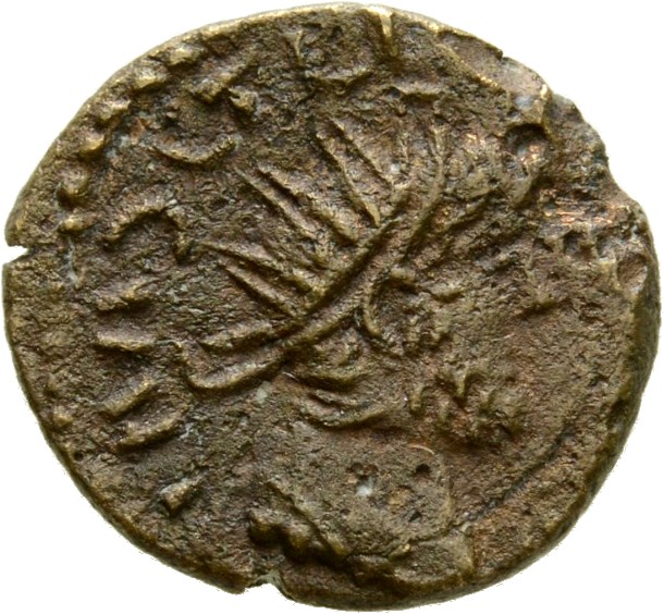 RIC V Tetricus I 100 Tetricus I obverse, Bust of Tetricus I, radiate, draped, right, or bust of Tetricus I, radiate, drape...