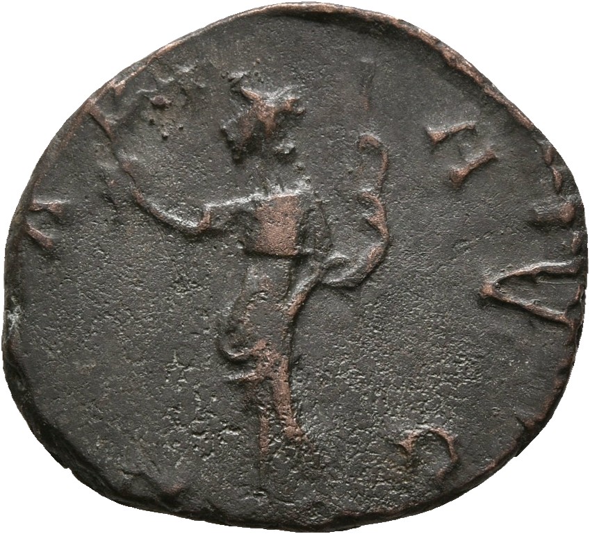 RIC V Tetricus I 100 Tetricus I reverse — Pax, draped, standing left, holding olive-branch in right hand and sceptre in le...