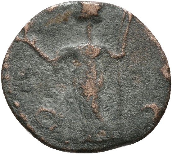 RIC V Tetricus I 102 Tetricus I reverse, Pax, draped, standing left, holding olive-branch in right hand and sceptre in lef...