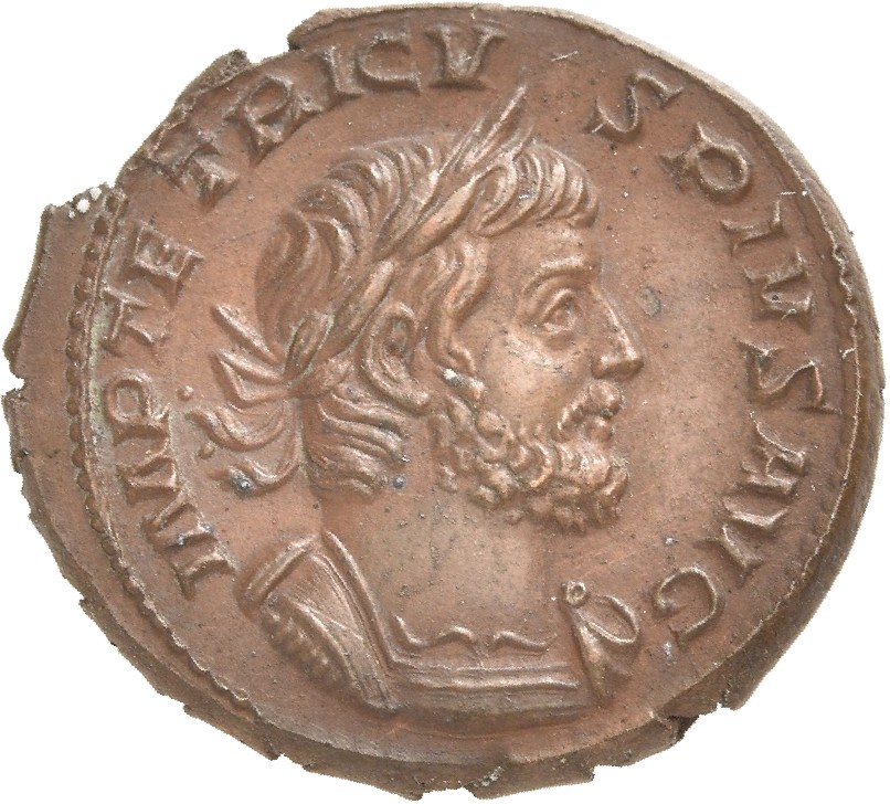 RIC V Tetricus I 19 Tetricus I obverse, Bust of Tetricus I, laureate, cuirassed, right, or head of Tetricus I, laureate, r...