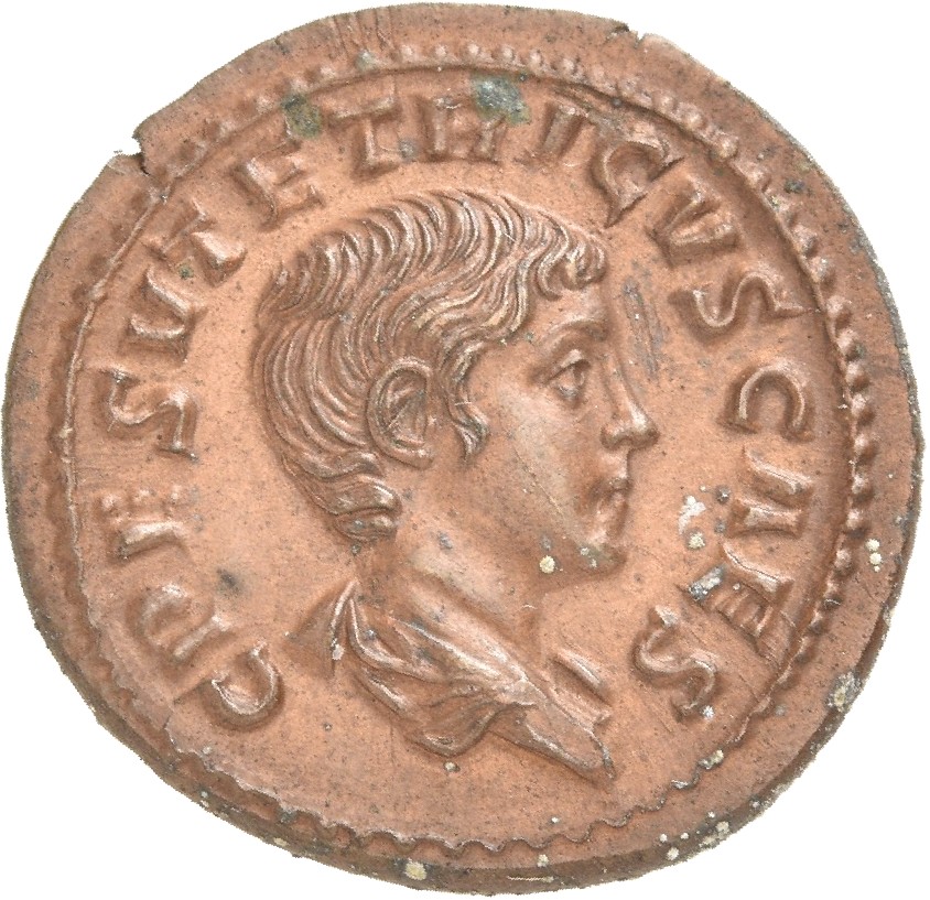 RIC V Tetricus I 218 Tetricus I obverse, Bust of Tetricus II, draped, right