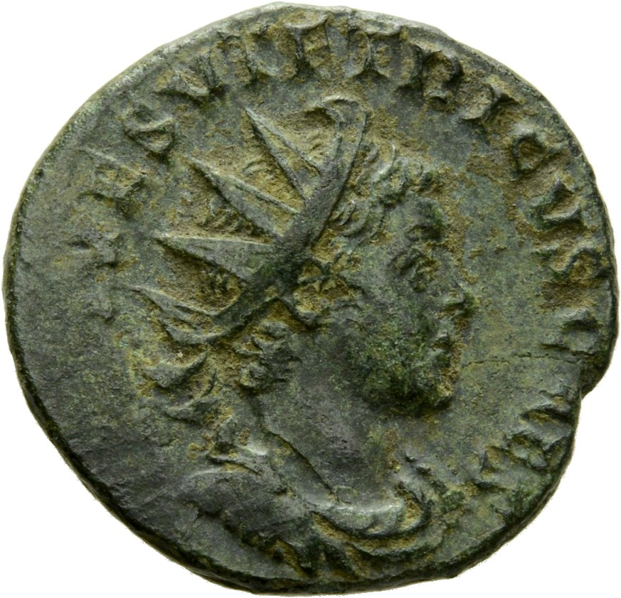 RIC V Tetricus I 244 Tetricus I obverse, Bust of Tetricus II, radiate, draped, right, or bust of Tetricus II, radiate, dra...