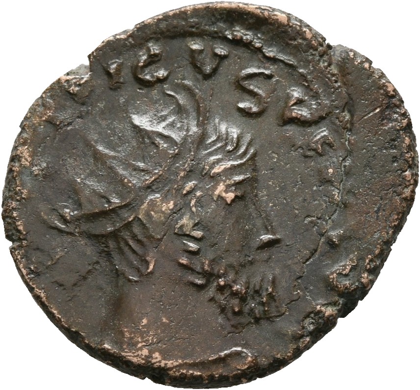 RIC V Tetricus I 253 Tetricus I obverse, Bust of Tetricus II, radiate, draped, right