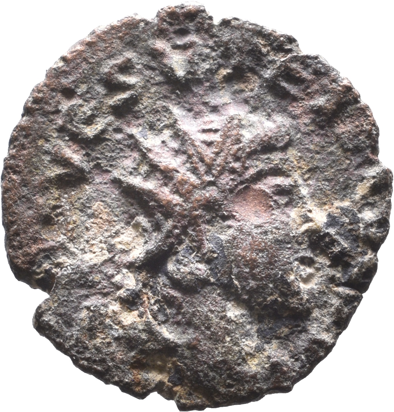 RIC V Tetricus I 254 Tetricus I obverse, Bust of Tetricus II, radiate, draped, right