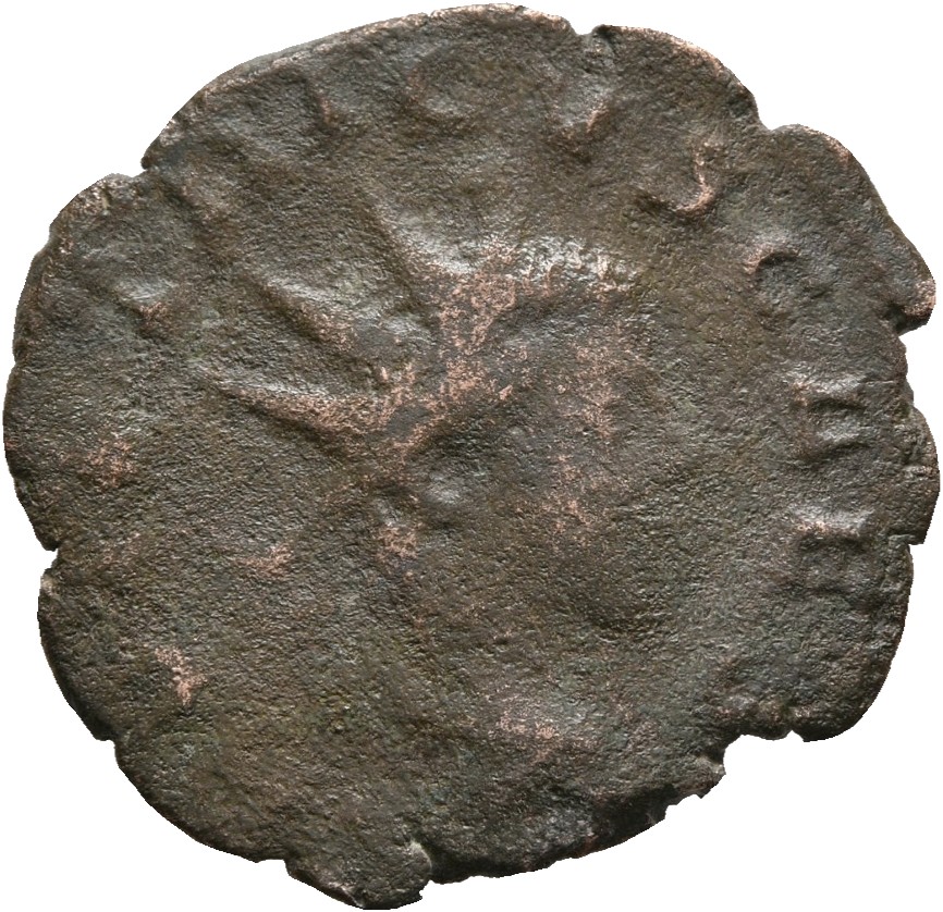 RIC V Tetricus I 256 Tetricus I obverse, Bust of Tetricus II, radiate, draped, right