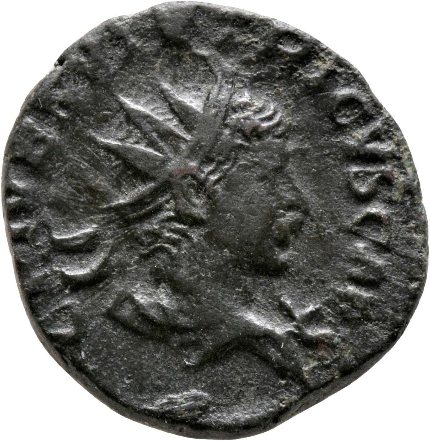 RIC V Tetricus I 270 Tetricus I obverse — Bust of Tetricus I, radiate, draped, right, or bust of Tetricus I, radiate, drap...