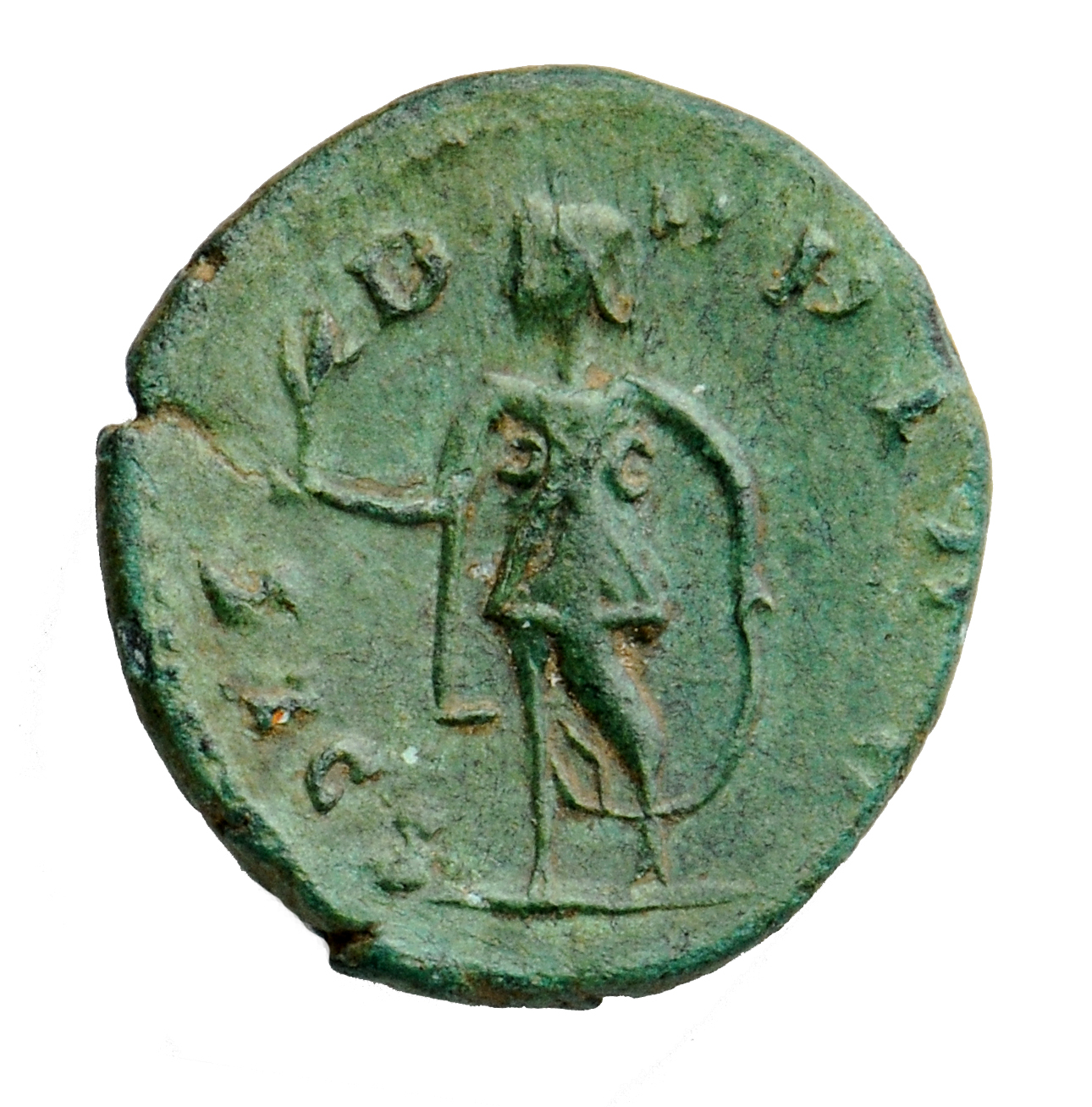 RIC V Tetricus I 272 Tetricus I reverse, Spes, draped, walking left, holding flower in right hand and raising robe with le...