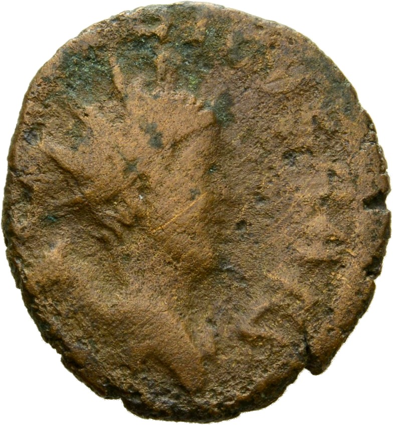 RIC V Tetricus I 272 Tetricus I obverse, Bust of Tetricus II, radiate, draped, right