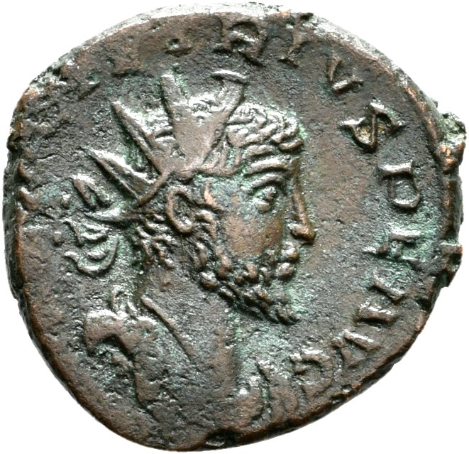 RIC V Tetricus I 56 Tetricus I obverse, Bust of Tetricus I, radiate, draped, right