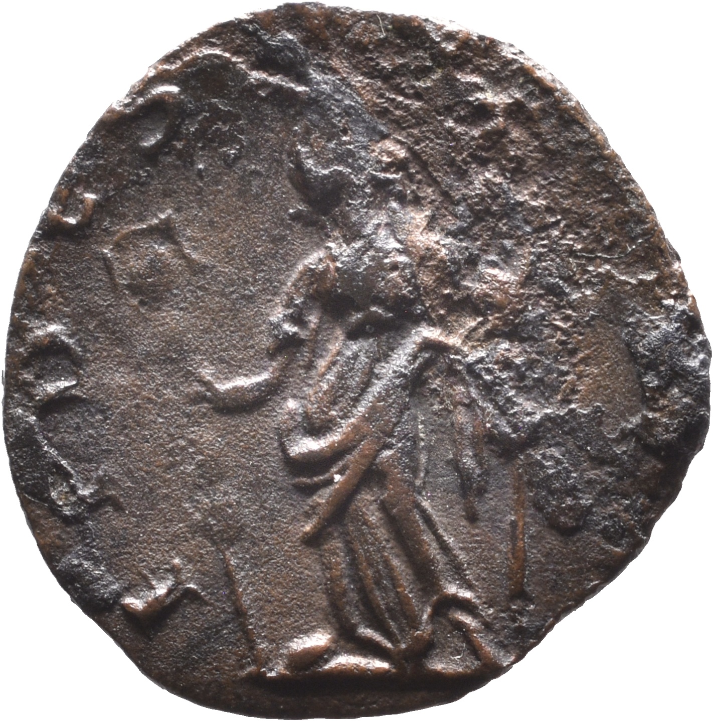 RIC V Tetricus I 71 Tetricus I reverse, Fides, draped, standing left, holding two ensigns