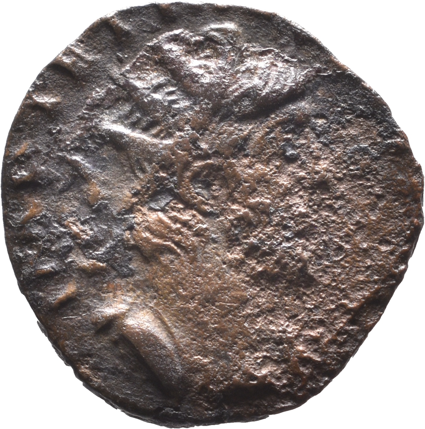 RIC V Tetricus I 71 Tetricus I obverse, Bust of Tetricus I, radiate, cuirassed, right