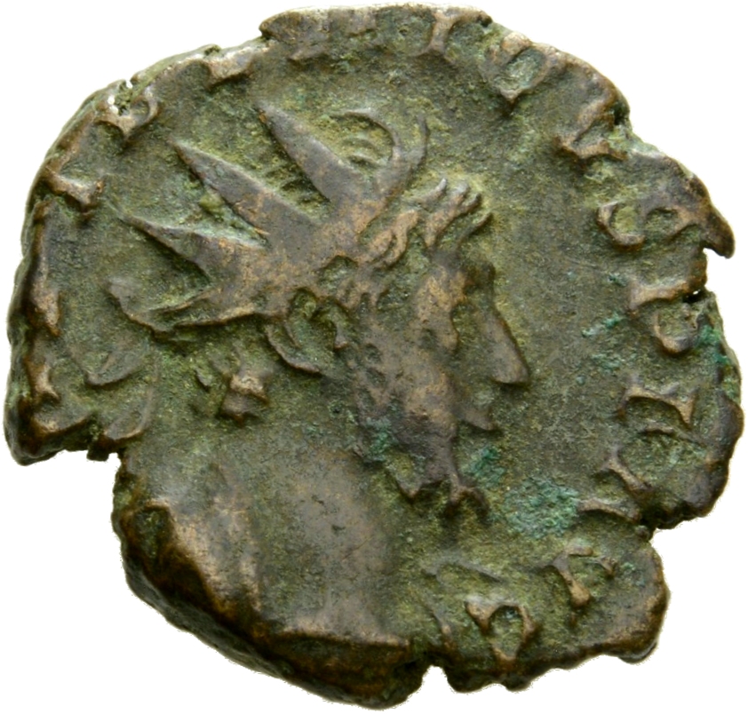 RIC V Tetricus I 86 Tetricus I obverse, Bust of Tetricus I, radiate, cuirassed, right