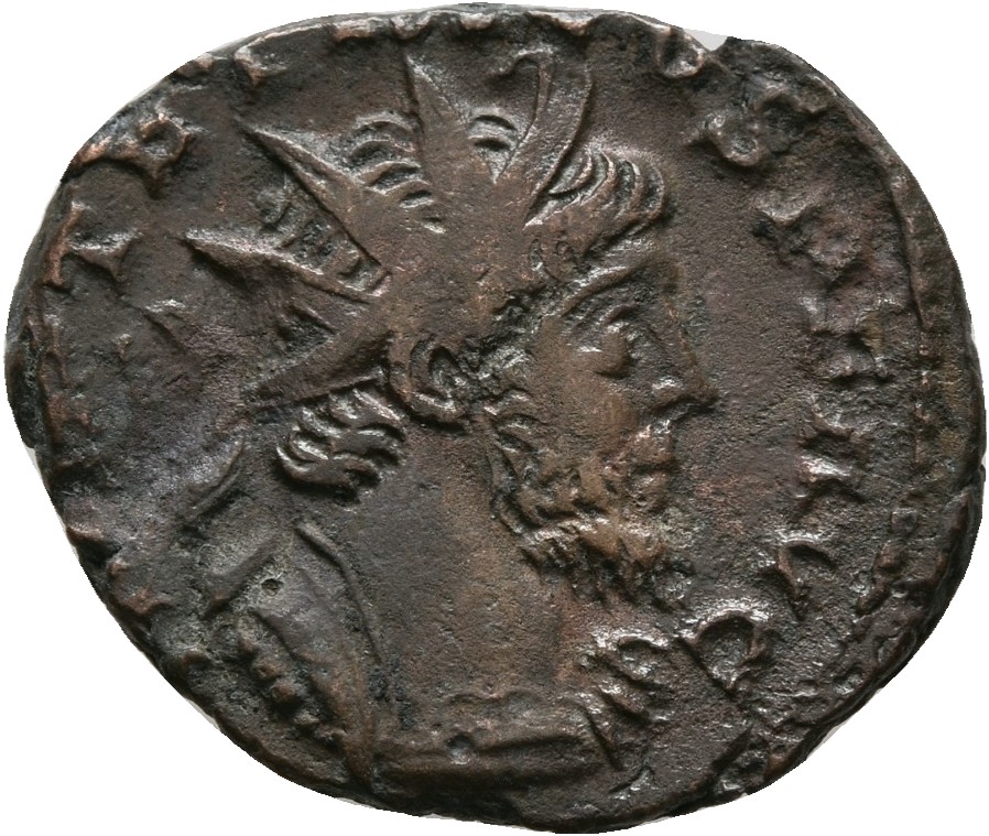 RIC V Tetricus I 88 Tetricus I obverse, Bust of Tetricus I, radiate, cuirassed, right