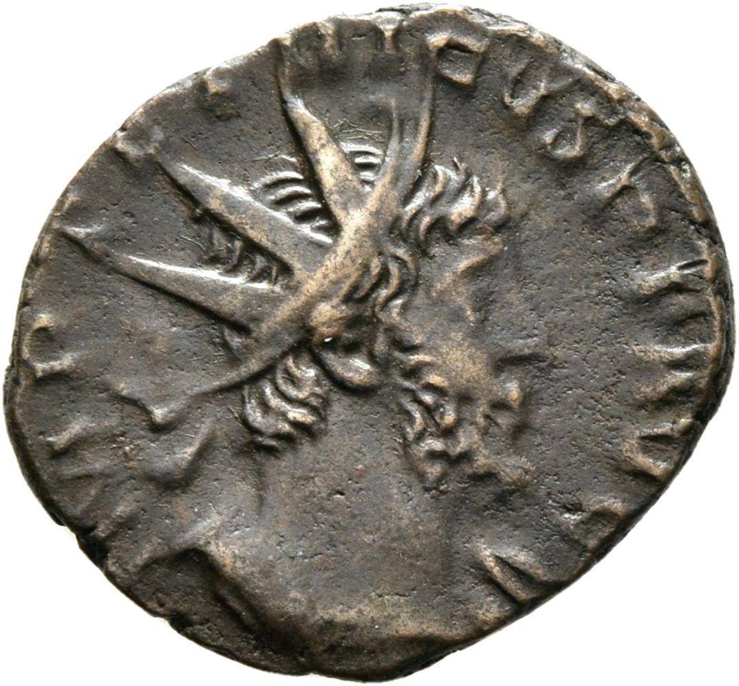 RIC V Tetricus I 90 Tetricus I obverse, Bust of Tetricus I, radiate, cuirassed, right