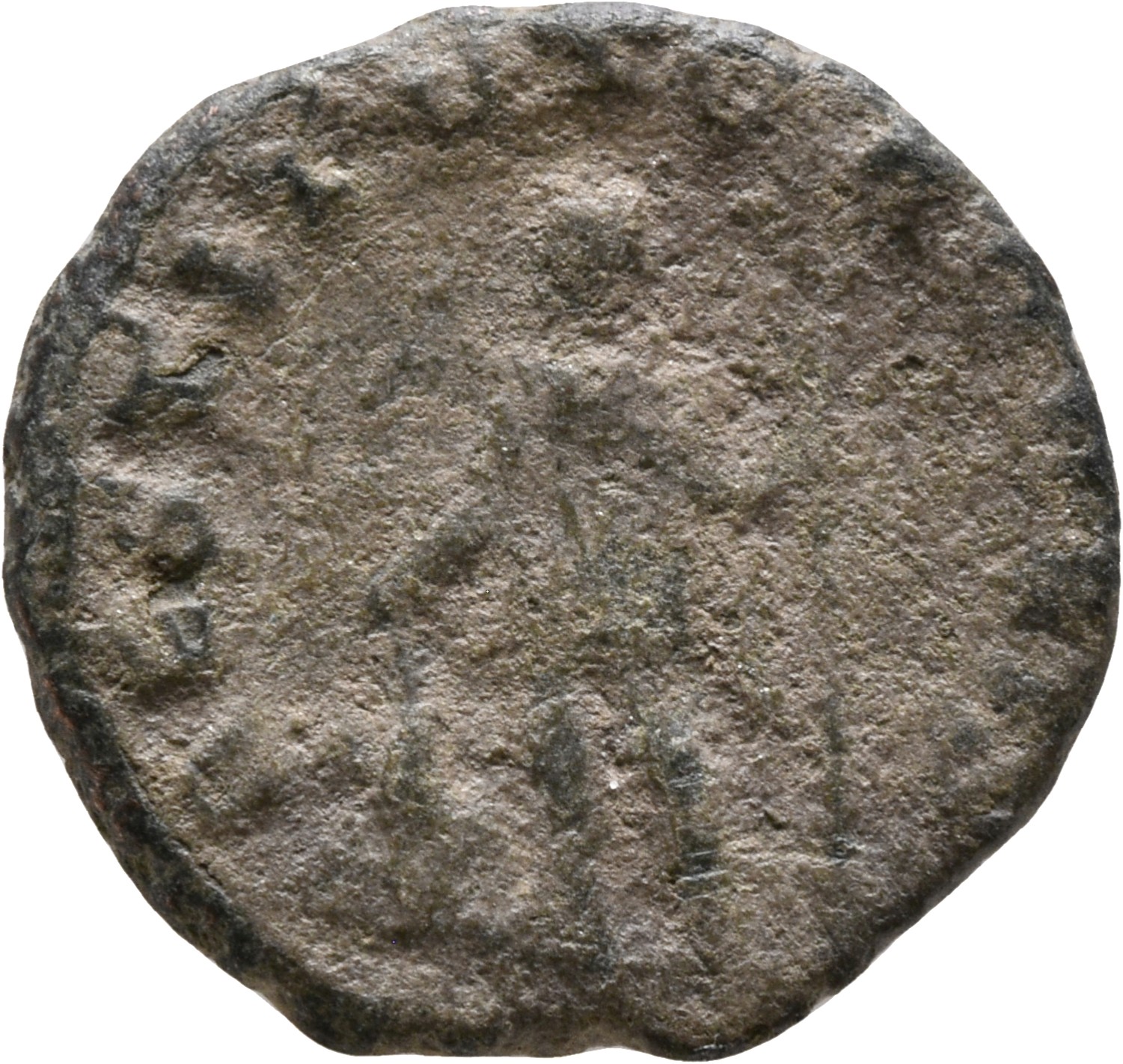 RIC V Valerian 117 Valerian reverse, Valerian, in military attire, standing left, sometimes looking right, raising kneelin...