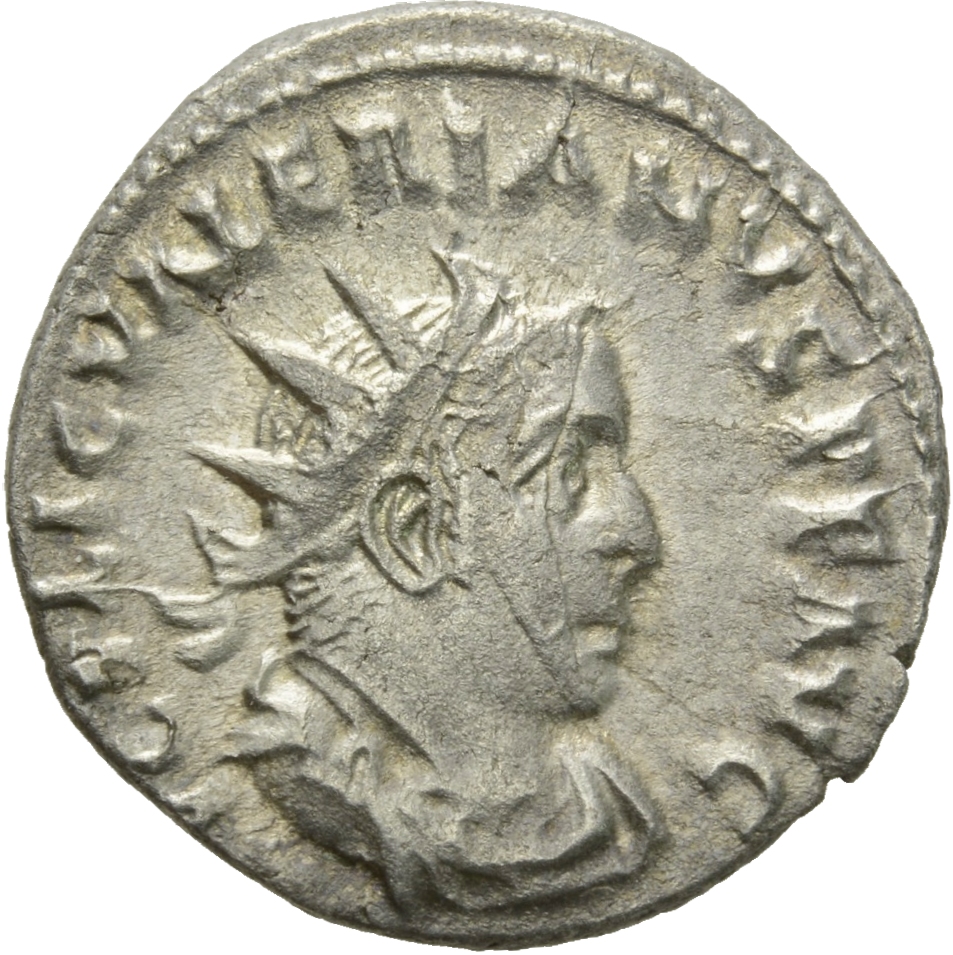 RIC V Valerian 117A Valerian obverse, Bust of Valerian, radiate, draped, right