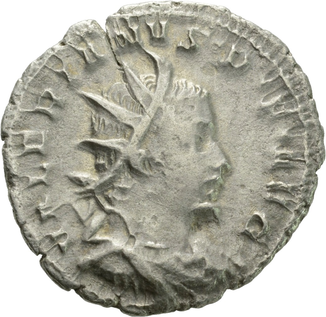 RIC V Valerian 12 Valerian obverse, Bust of Valerian, radiate, draped, right