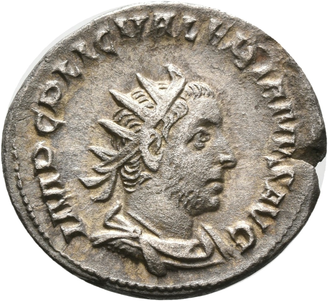 RIC V Valerian 121 Valerian obverse, Bust of Valerian, radiate, draped, right