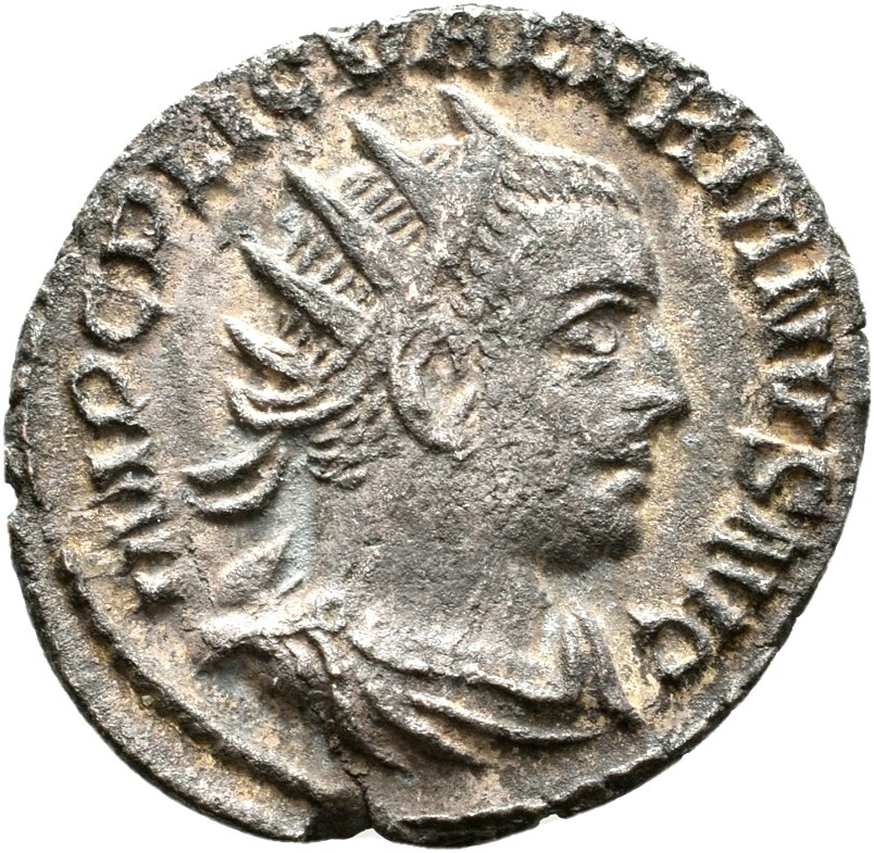 RIC V Valerian 124 Valerian obverse, Bust of Valerian, radiate, draped, right