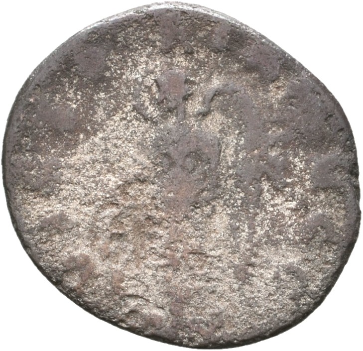 RIC V Valerian 126 Valerian reverse, Victory, winged, draped, walking or standing left, holding wreath in right hand and p...