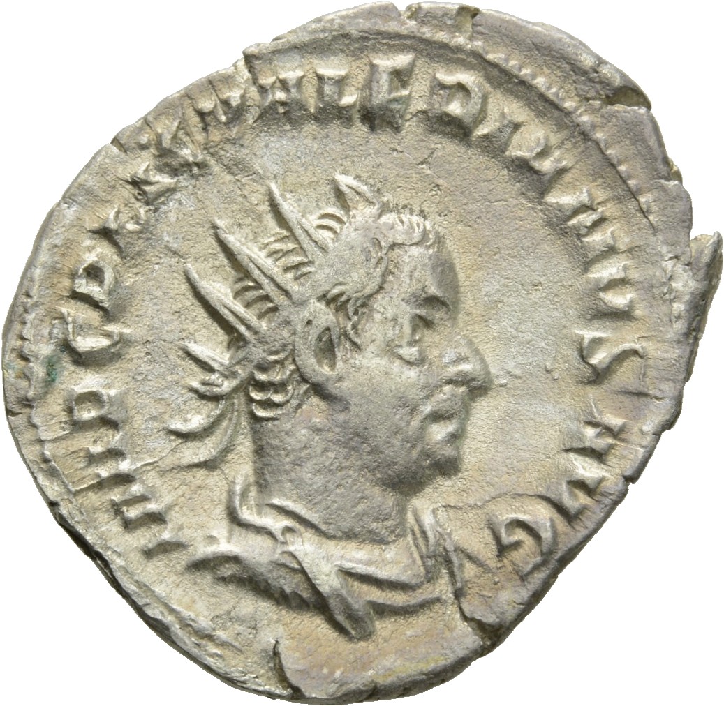 RIC V Valerian 131c Valerian obverse, Bust of Valerian, laureate, draped, cuirassed, right