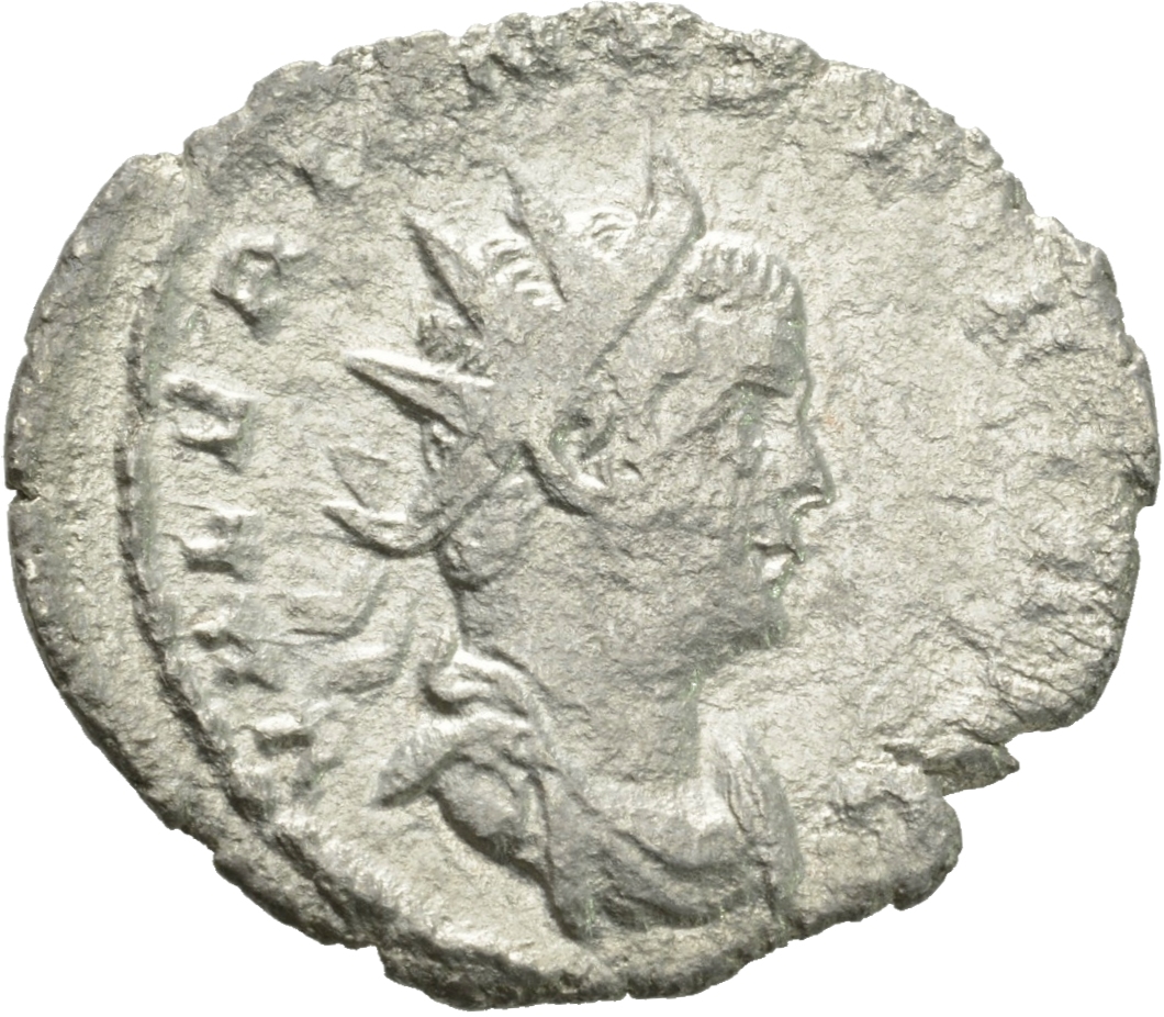 RIC V Valerian 13a Valerian obverse, Bust of Valerian, radiate, draped, right