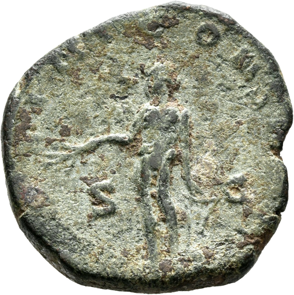 RIC V Valerian 152 Valerian reverse, Apollo, nude, standing left, holding laurel-branch in right hand and lyre set on rock...