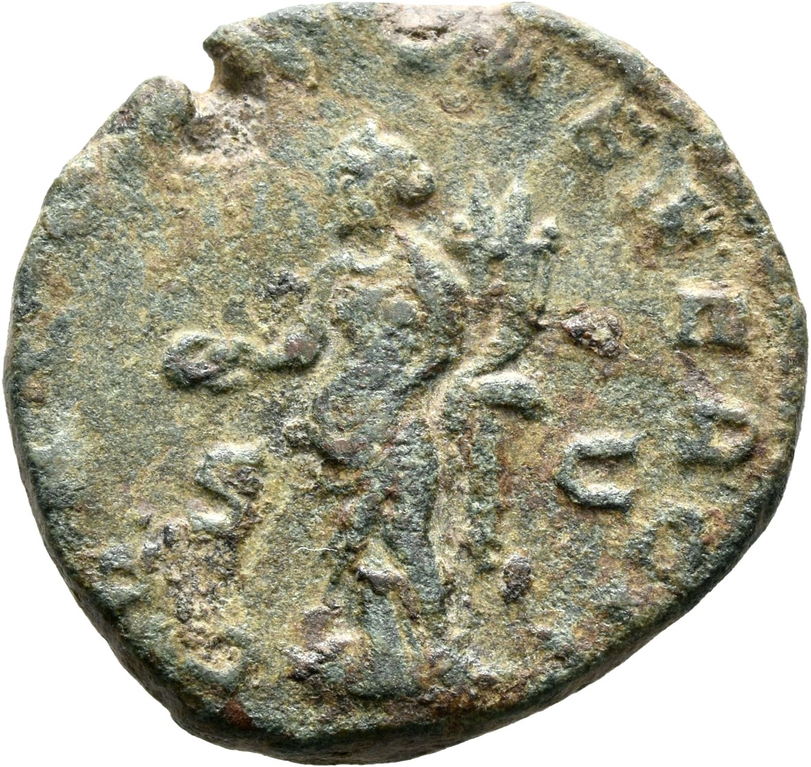 RIC V Valerian 155A Valerian reverse, Concordia, draped, standing left, holding patera in right hand and double cornucopia...