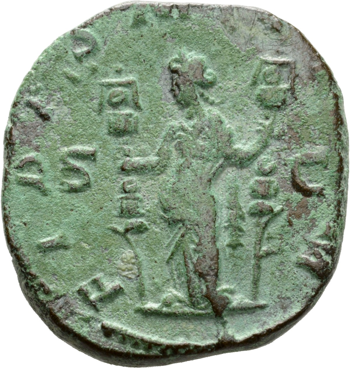 RIC V Valerian 160 Valerian reverse, Fides, draped, standing left, holding ensign in each hand