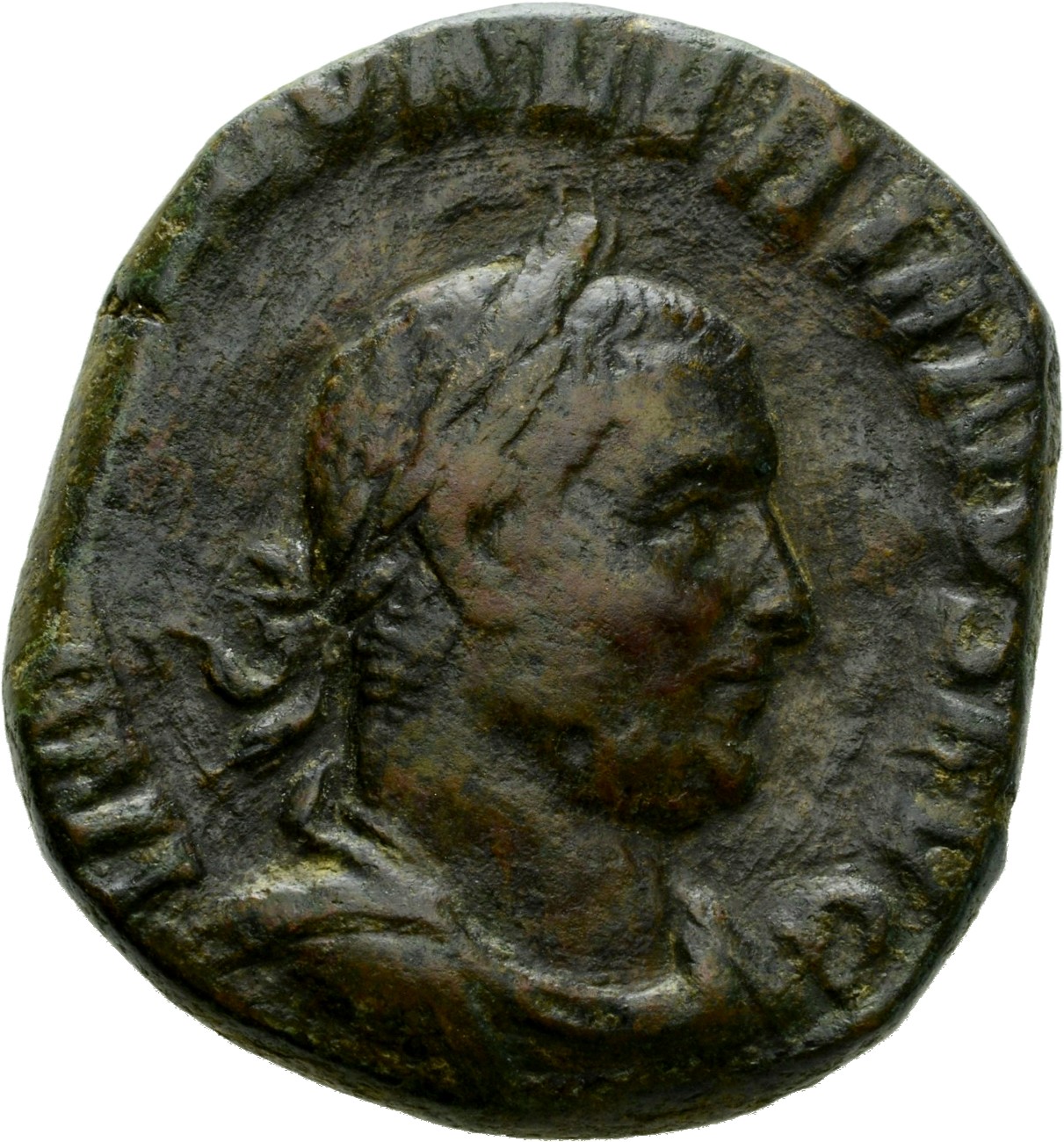 RIC V Valerian 177b Valerian obverse, Bust of Valerian, laureate, draped, right