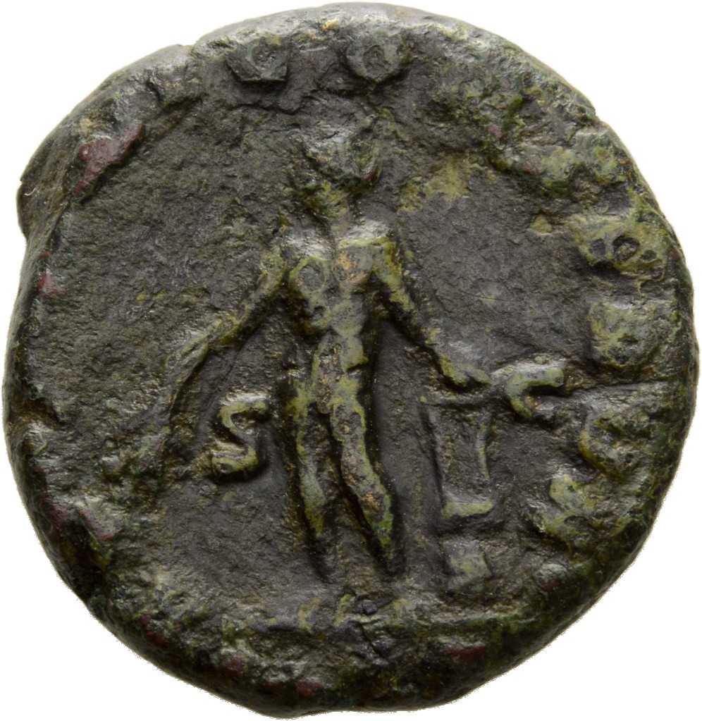RIC V Valerian 190 Valerian reverse, Apollo, nude, standing left, holding laurel-branch in right hand and lyre set on rock...