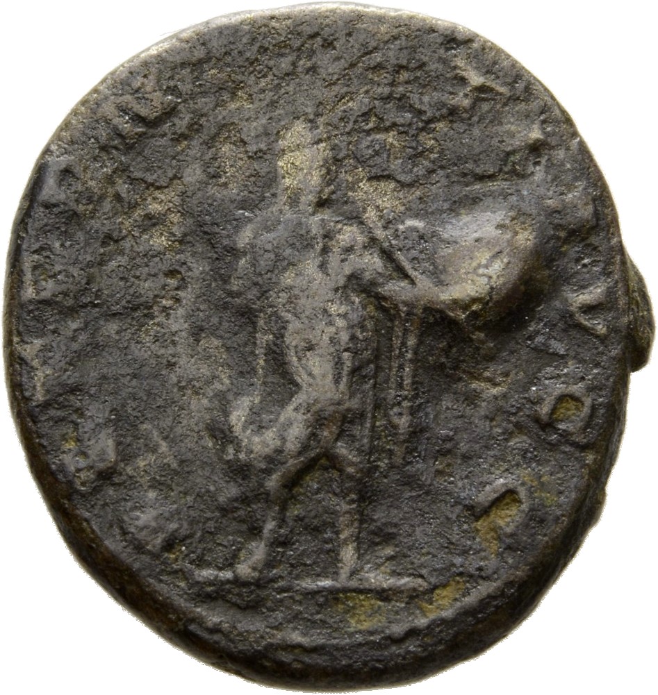 RIC V Valerian 210 Valerian reverse, Saturn, veiled, draped, standing right, holding scythe in right hand