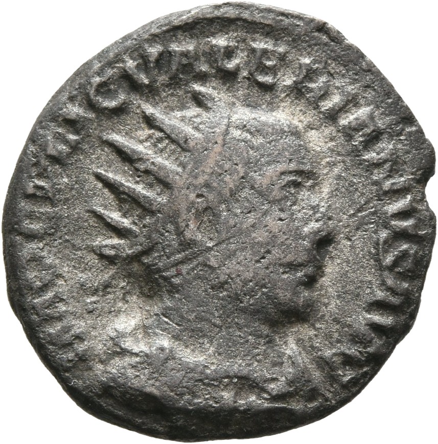 RIC V Valerian 213 Valerian obverse — Bust of Valerian, radiate, draped, right