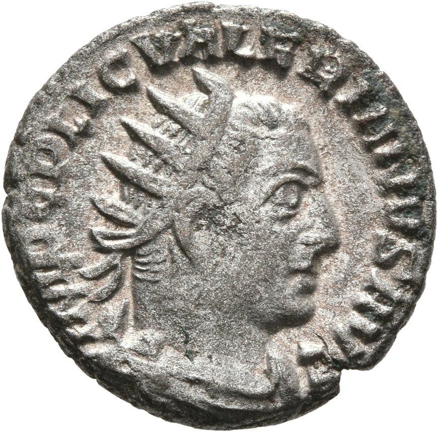 RIC V Valerian 214 Valerian obverse, Bust of Valerian, radiate, draped, right