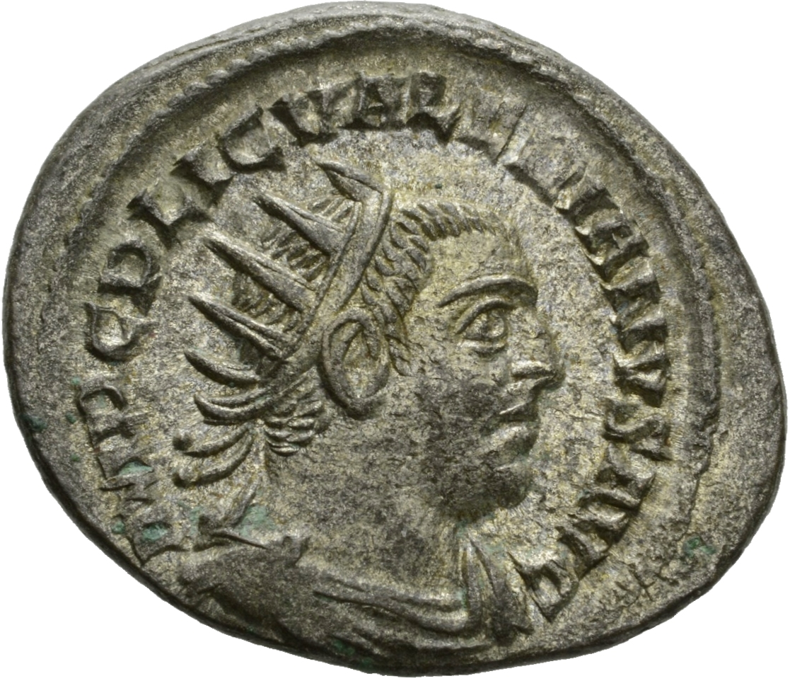 RIC V Valerian 220A Valerian obverse, Bust of Valerian, radiate, draped, right