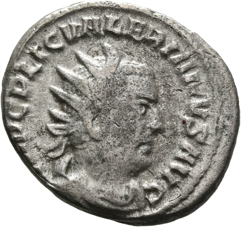 RIC V Valerian 222 Valerian obverse, Bust of Valerian, radiate, draped, right